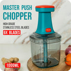 Hand-press vegetable and fruit chopper